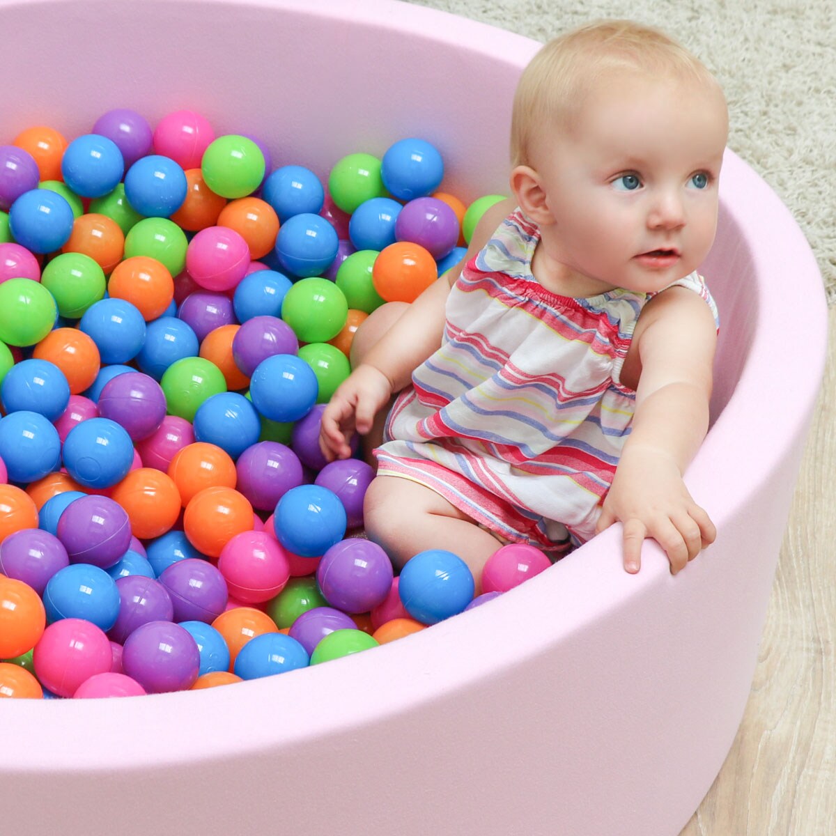 100 Bällebadbälle 6 cm Bunte Bälle für Bällebad Spielbälle Babybälle Pastell