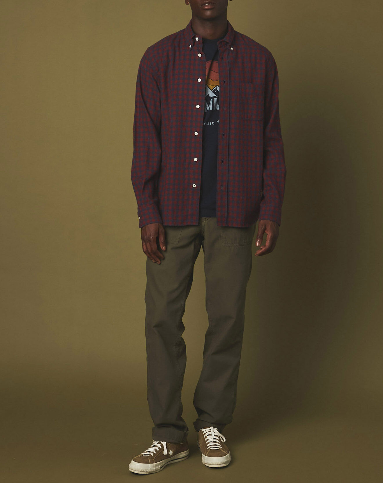 Hartford Chemise en Flanelle regular Pitt à carreaux rouge/indigo