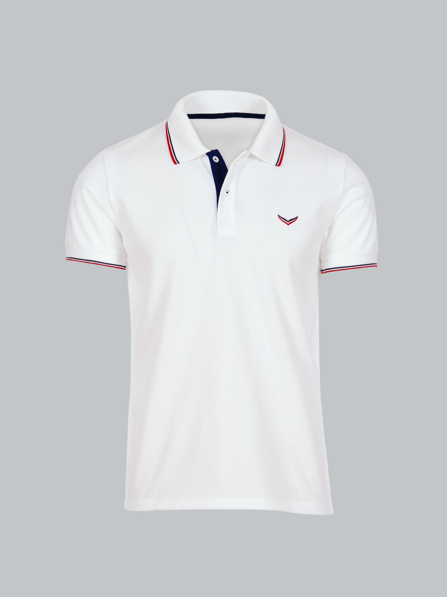 Dreifarbiges Polohemd Weiss