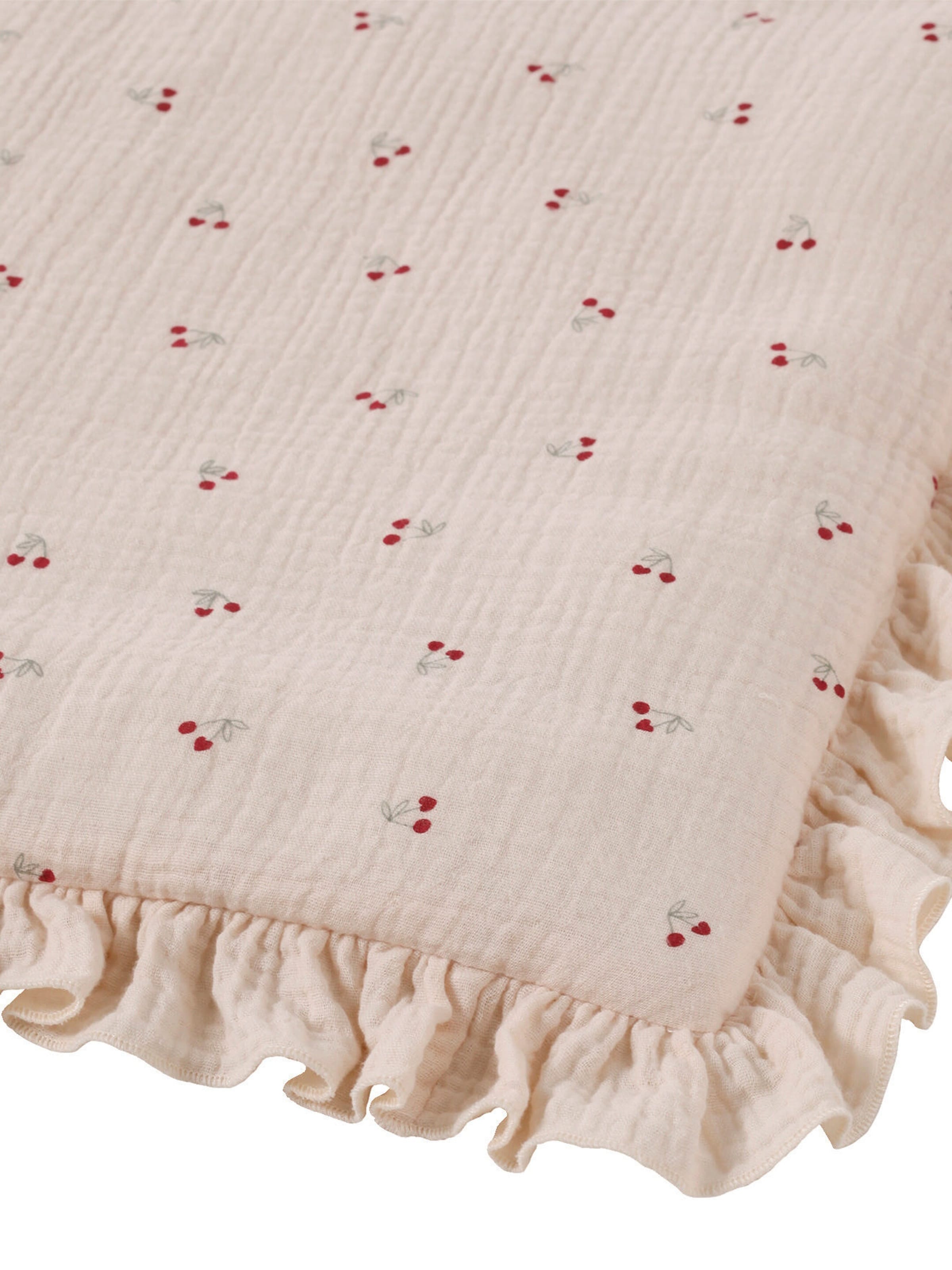 Vertbaudet Baby Spieldecke / Laufstalleinlage CHERRY beige bedruckt