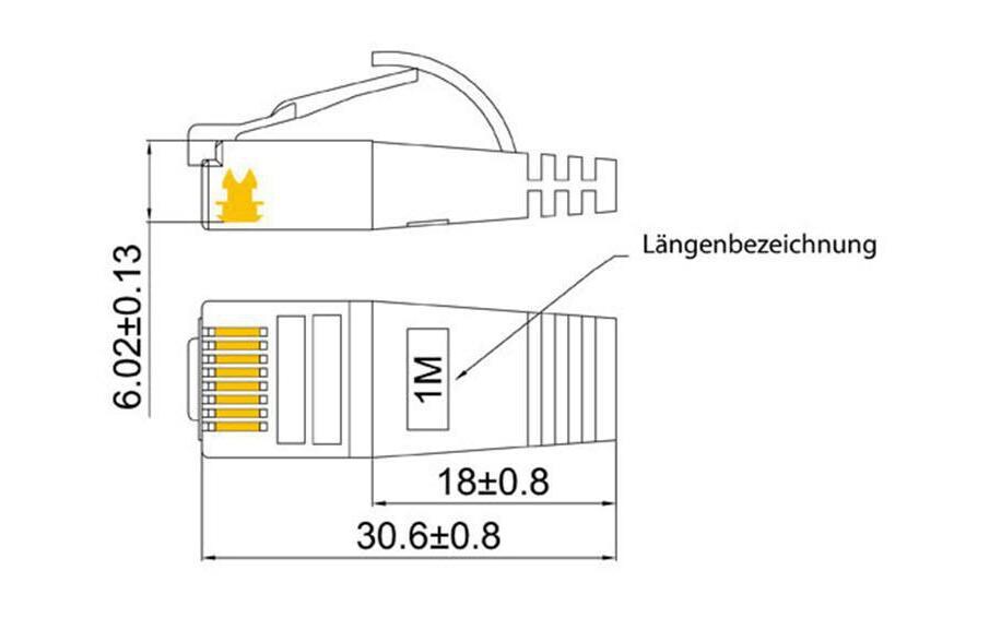 Slimpatchkabel RJ-45 - RJ-45, Cat 6, STP, 1.5 m, RotGeschirmtes Twisted-Pair-Kabel (STP) mit Klinkenschutz