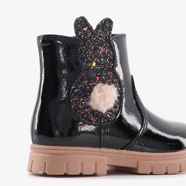 Blue Box meisjes chelsea boots met glitter konijn