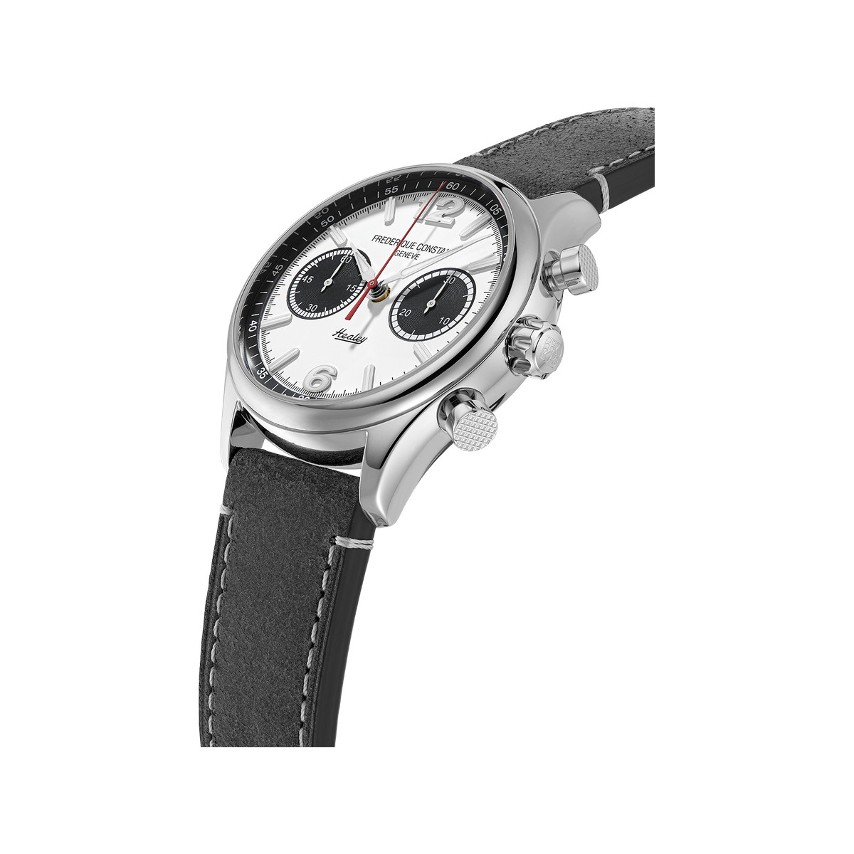 Montre Frédérique Constant homme chronographe automatique acier cuir noir
