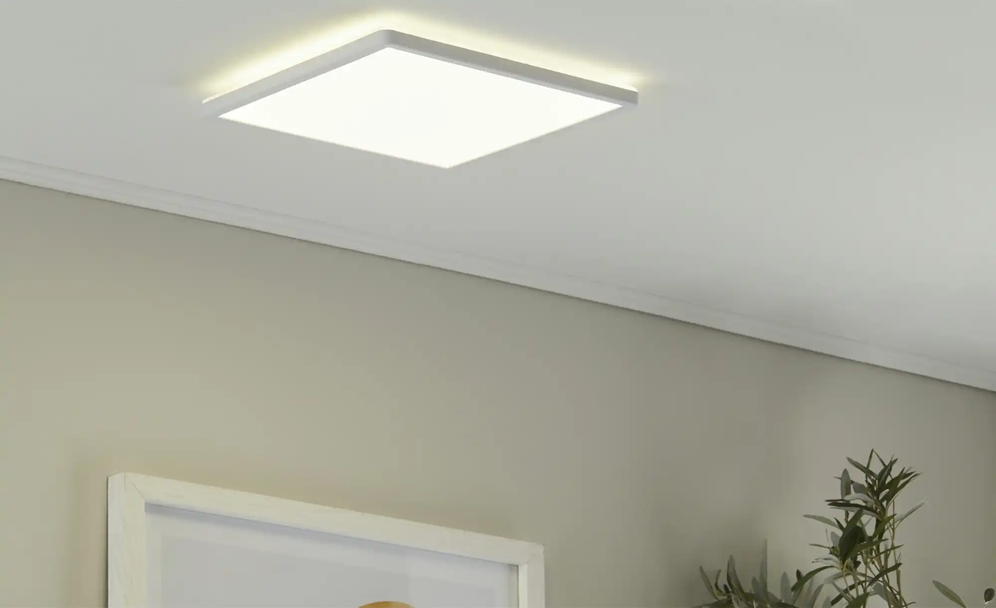 LED- Panel weiß eckig, mit Hintergrundbeleuchtung