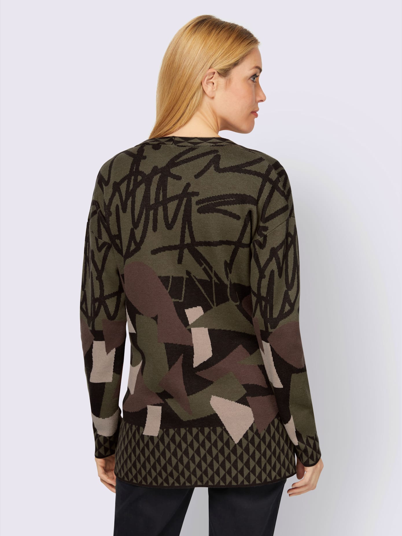 Veste en tricot superbe motif graphique