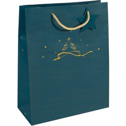 Sac cadeau de Noël 'Christmas tree petrol', grand