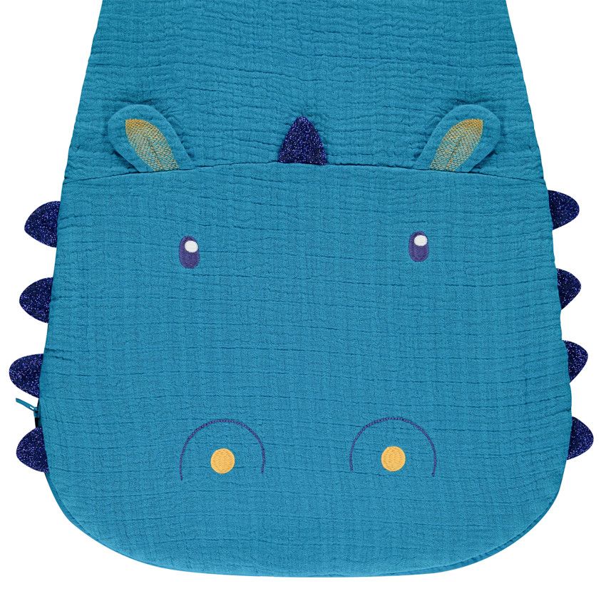 Gigoteuse sans manches en gaze de coton TOG 3.5 - Rhinocéros - Bleu marine