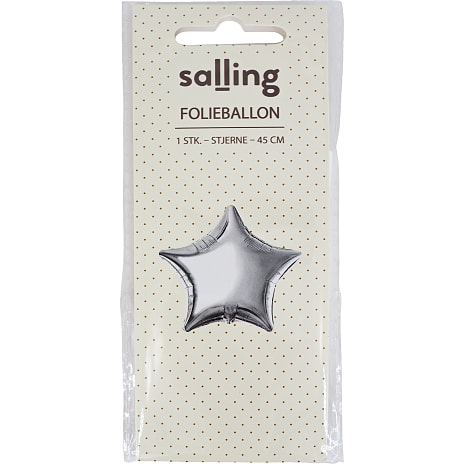 Salling folieballon stjerne Ø: 45 cm - sølv