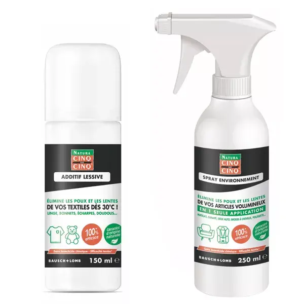Kit de tratamento ambiental Five on Five para piolhos e lêndeas em spray 250ml + aditivo para lavanderia 150ml