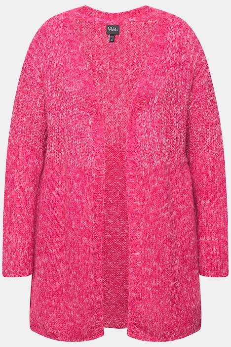 Strickjacke, Oversized, Melange-Strickmix, Langarm