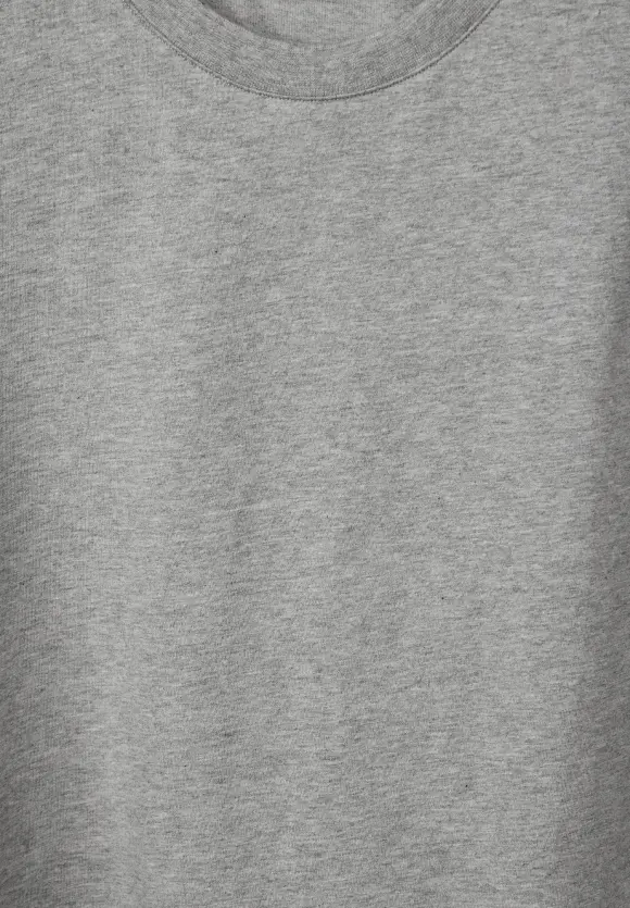 Basic T-Shirt in Unifarbe - cloud grey melange