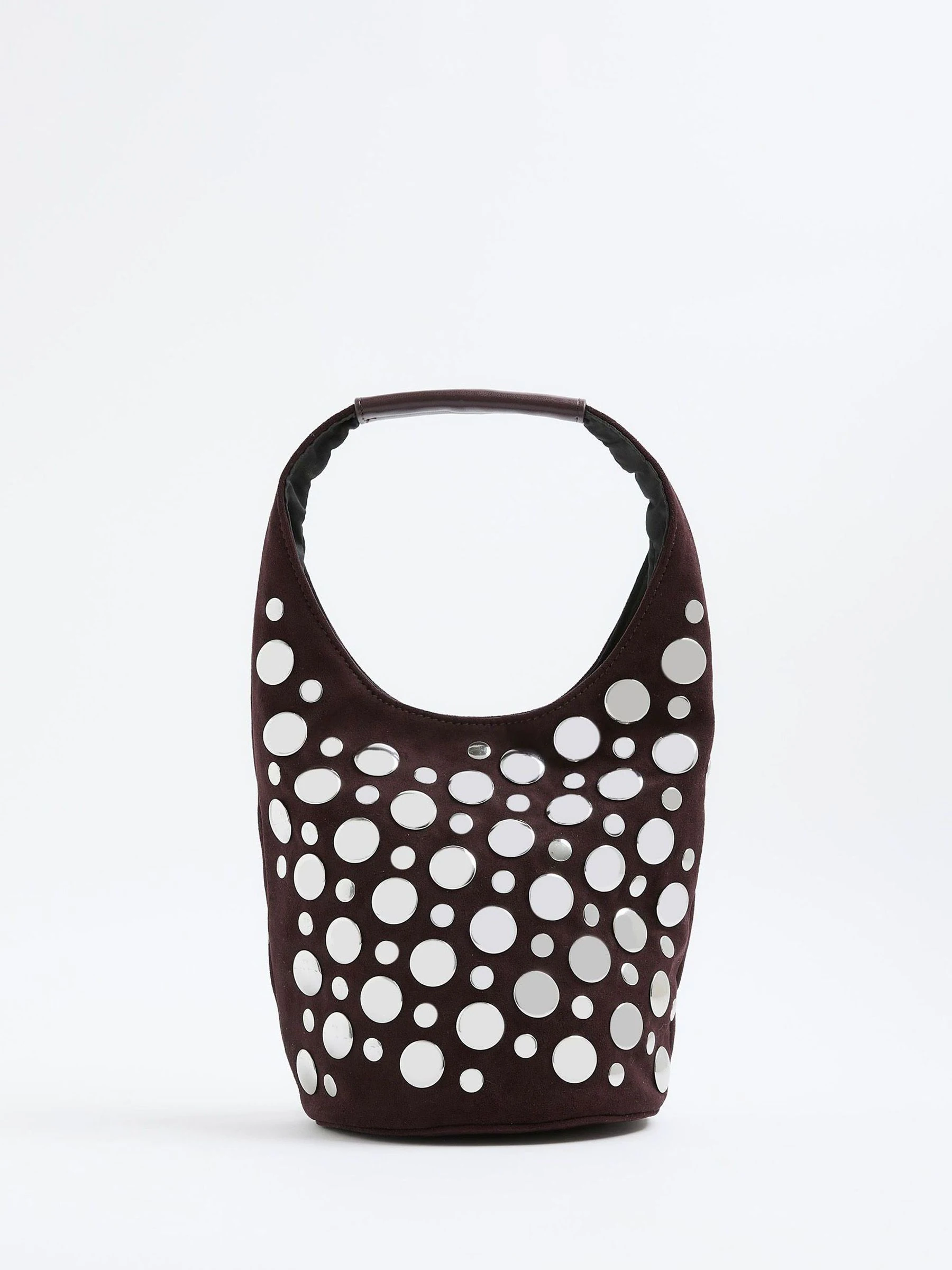 River Island Studded Suedette Bucket Bag