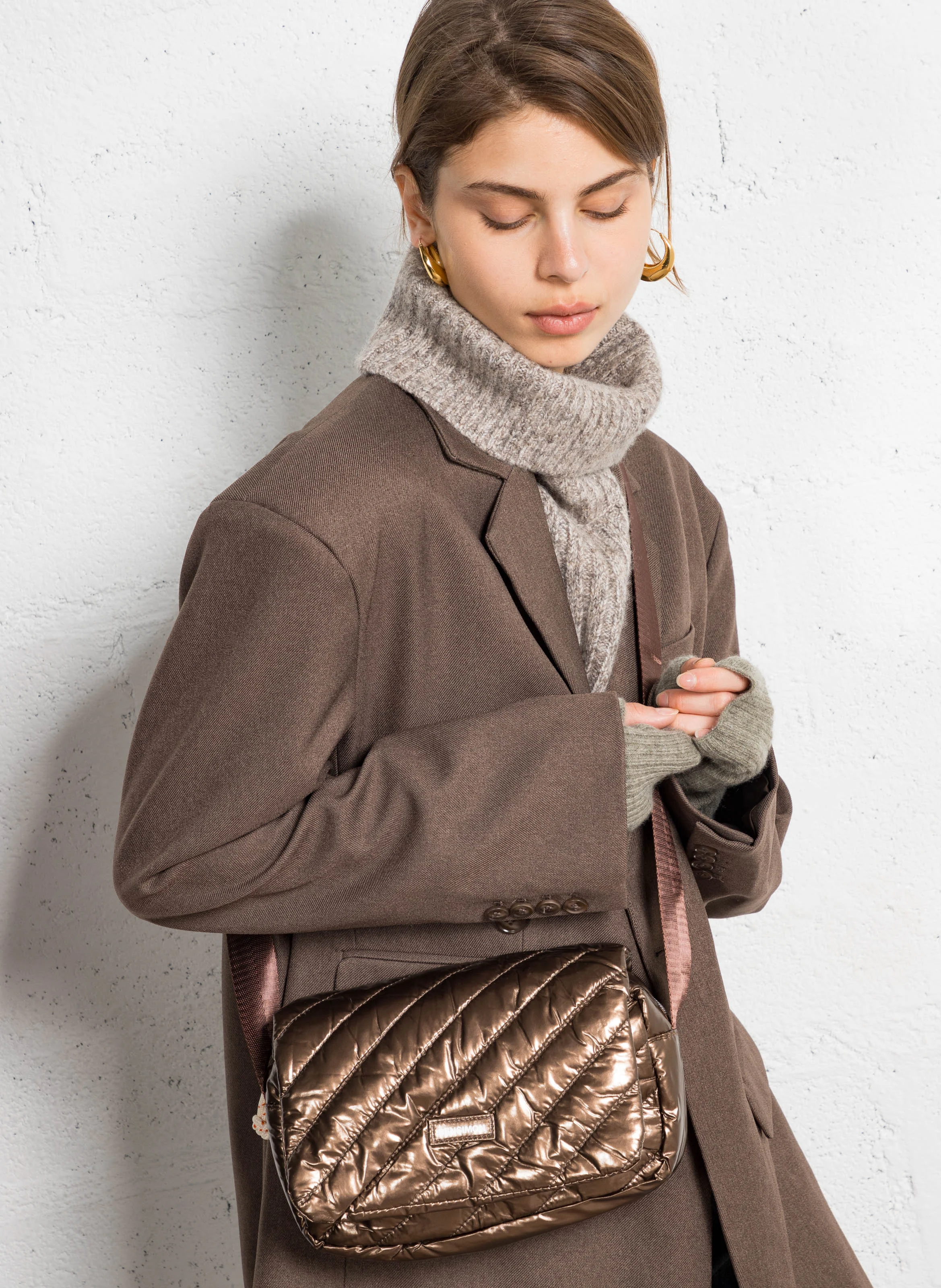 MADISON - Sac bandoulière matelassé | Marron