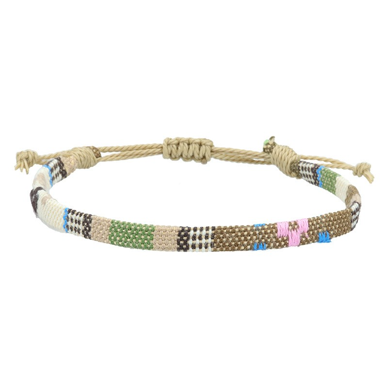 (4er Set) Stoff Armband Accessoire Boho Freundschaftsband - Style 1