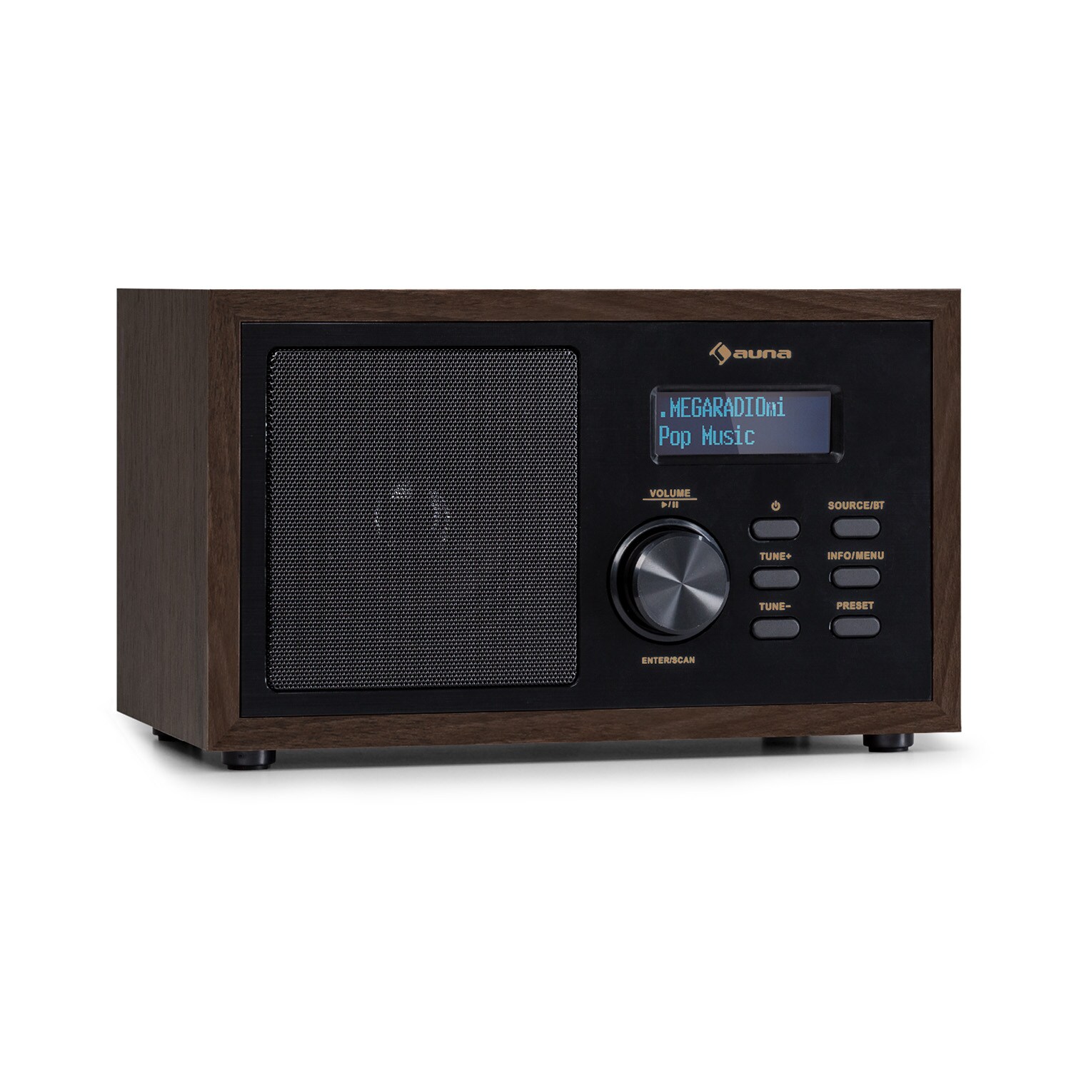 Ambient DAB+/FM Radio BT 5.0 AUX-In LC-Display Wecker Eieruhr Holz