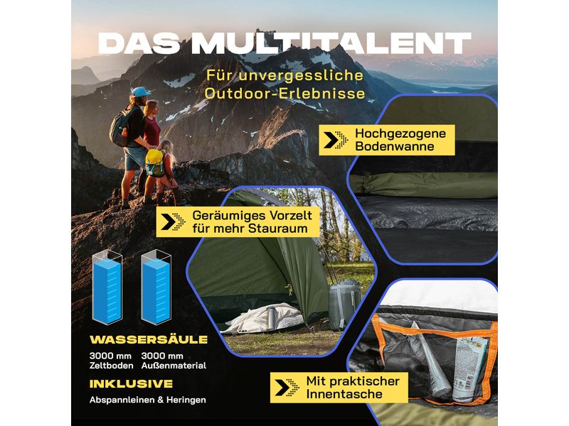 Where tomorrow Drei Personenzelt Pop-Up - Grün Pop Up Zelt 220 x 80 x 130 cm