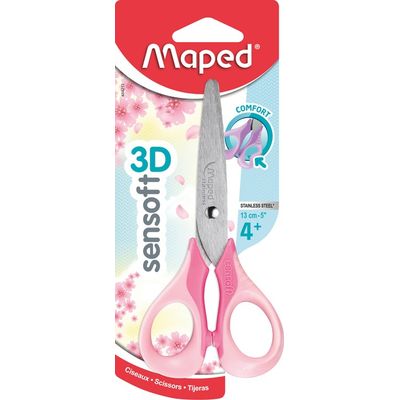 Maped Sensoft 3D Pastel - Ciseaux bouts ronds - 13 cm - disponible dans différentes couleurs