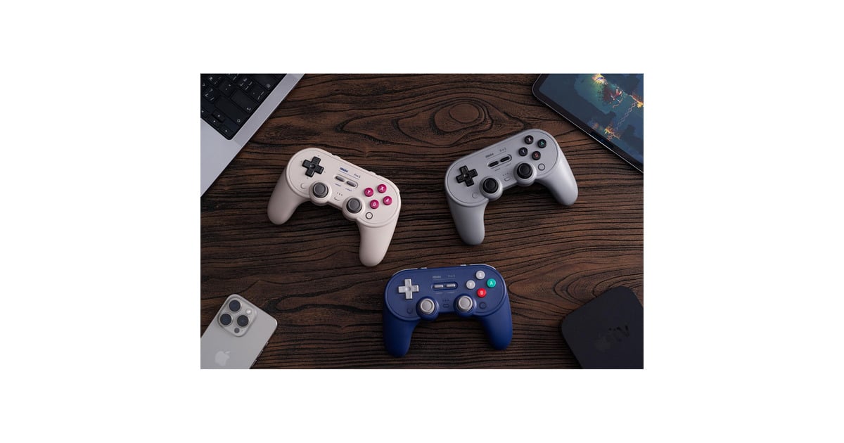 8BitDoPro 3 Bluetooth Gamepad  (Grijs/zwart, Switch 1 & 2, PC, Android, 2.4 GHz / Bluetooth / USB)