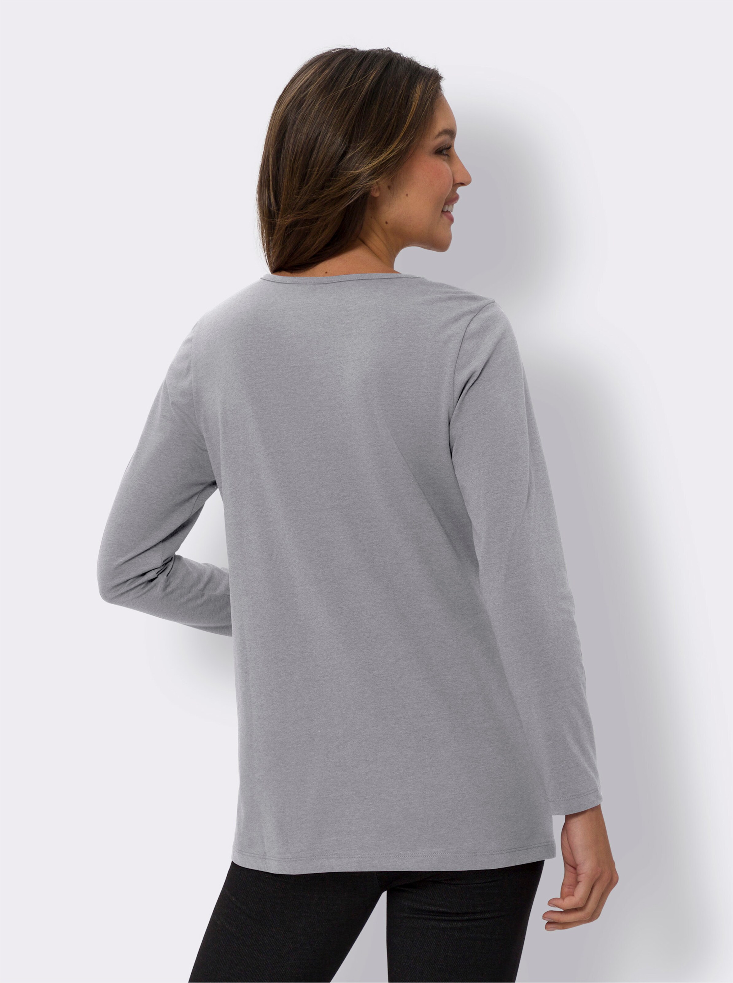 Longshirt im Mix aus Baumwolle und Viskose