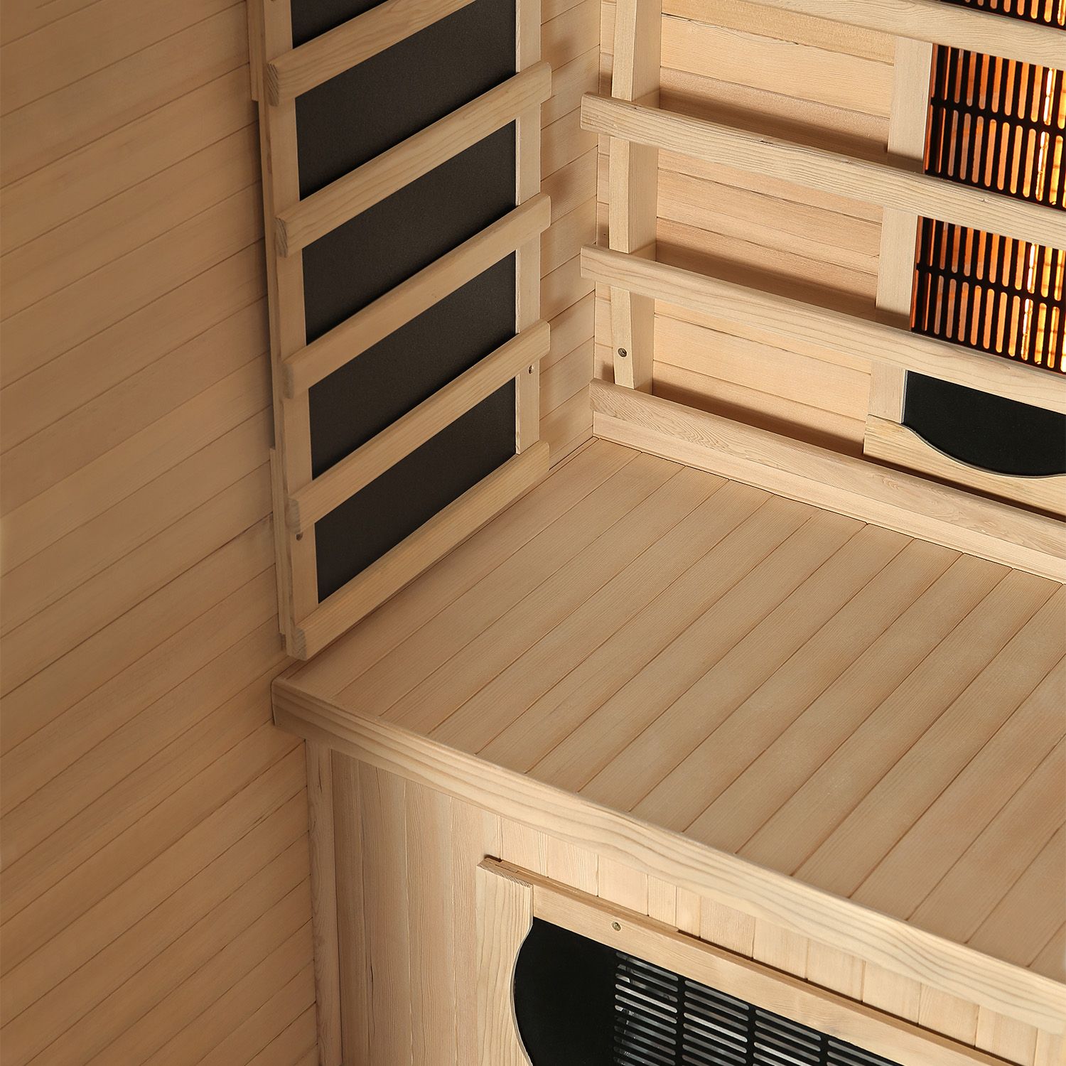 Artsauna Infrarotkabine Oslo mit Triplex-Heizsystem | 2 Personen | Hemlock Holz | 120 x 100 cm