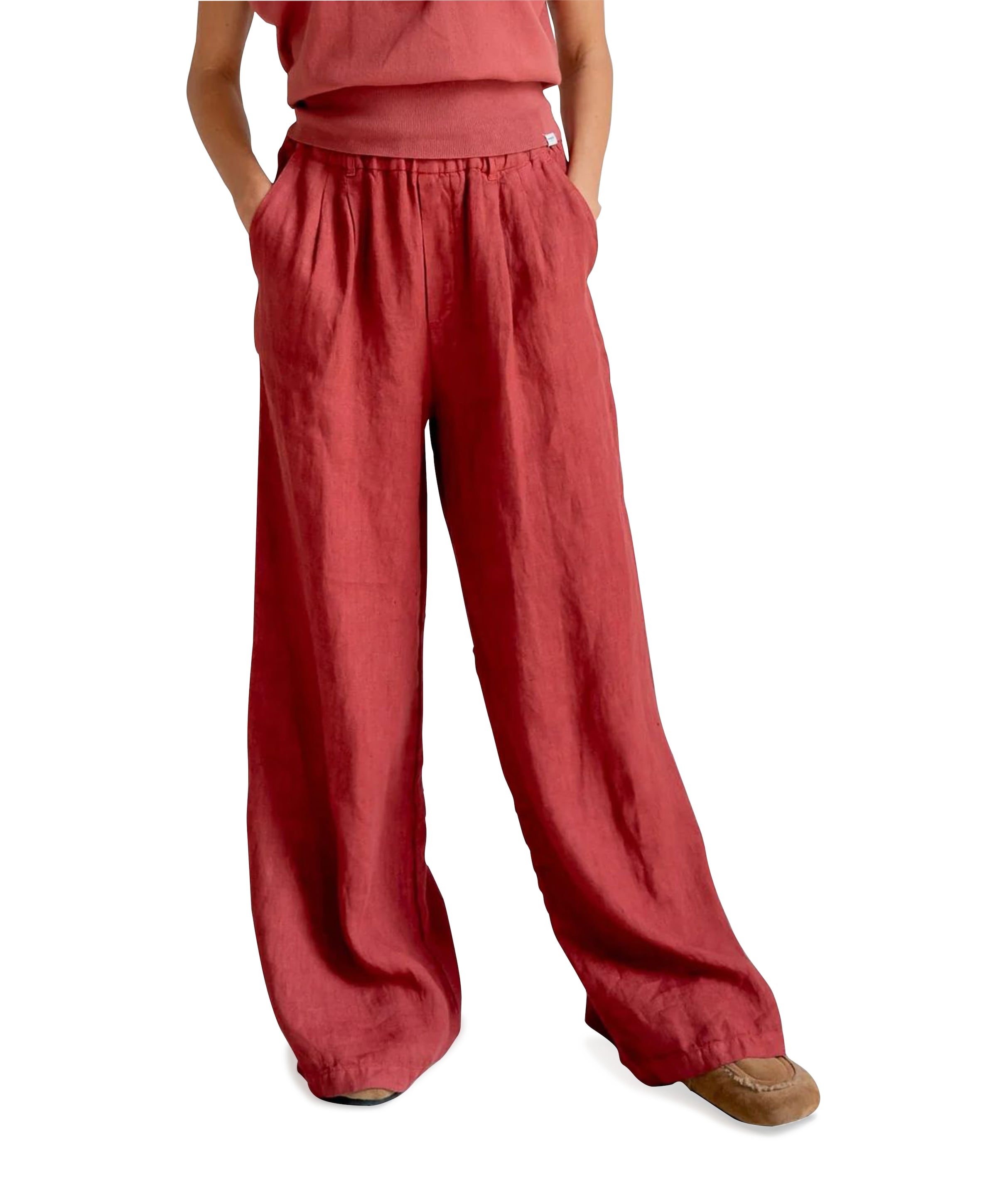 Penn & Ink N.Y. Dames broek bordeaux