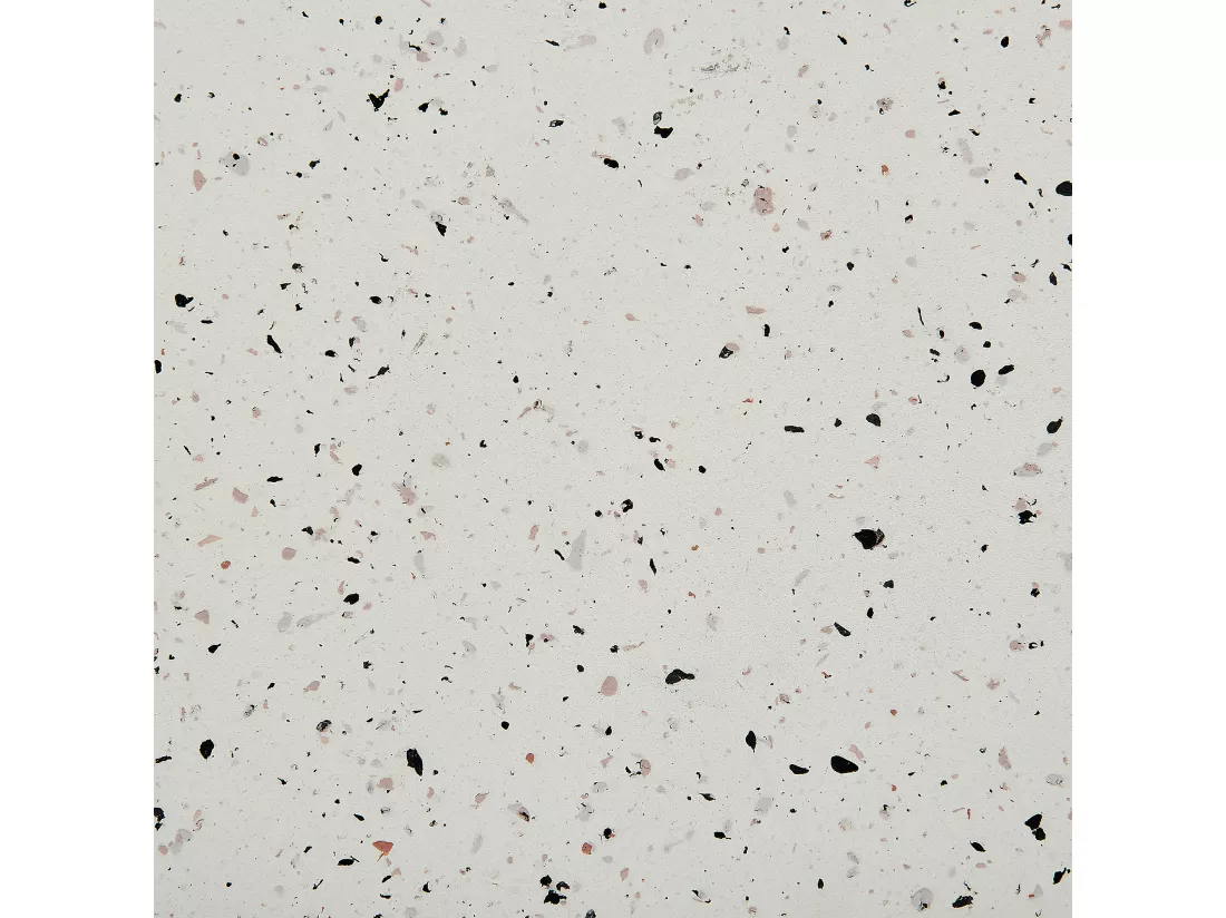 Table d'appoint blanc cassé effet terrazzo EDOLO