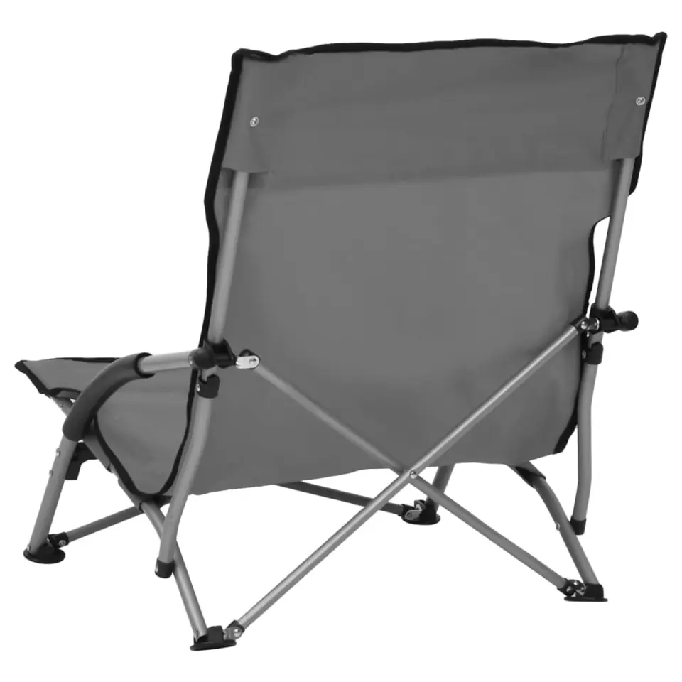 vidaXL - Campingstoel - Grijs - Stof - 2 stuks