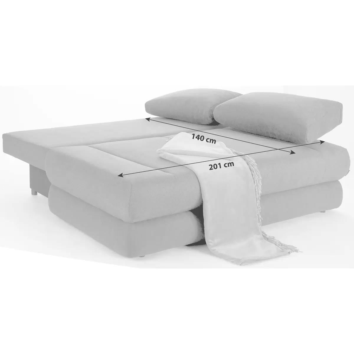 Schlafsofa Clipso 140x201 Anthrazit