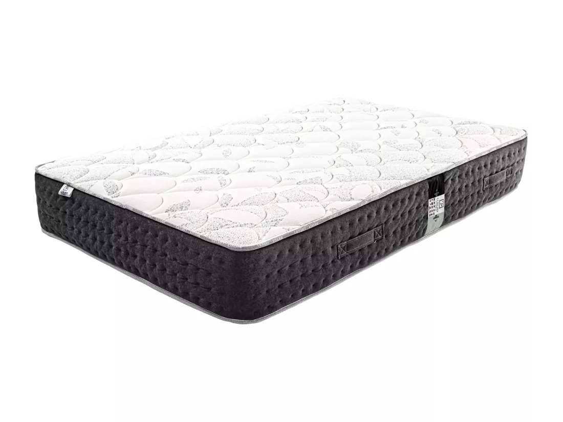 Matelas 90x190 cm, Sérénité, Ressorts Ensachés, ergonomique, Soutien très ferme + Oreiller