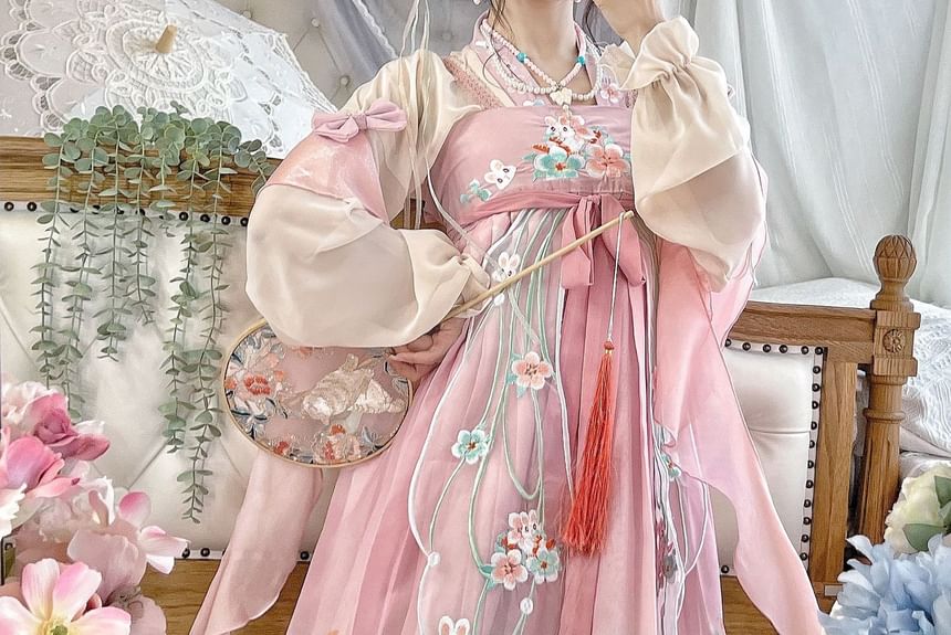 Francoix - Konijn geborduurd Hanfu kostuumset