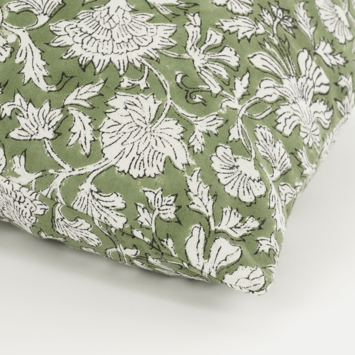 Sierkussen bloemen groen - l55xb35xh10cm