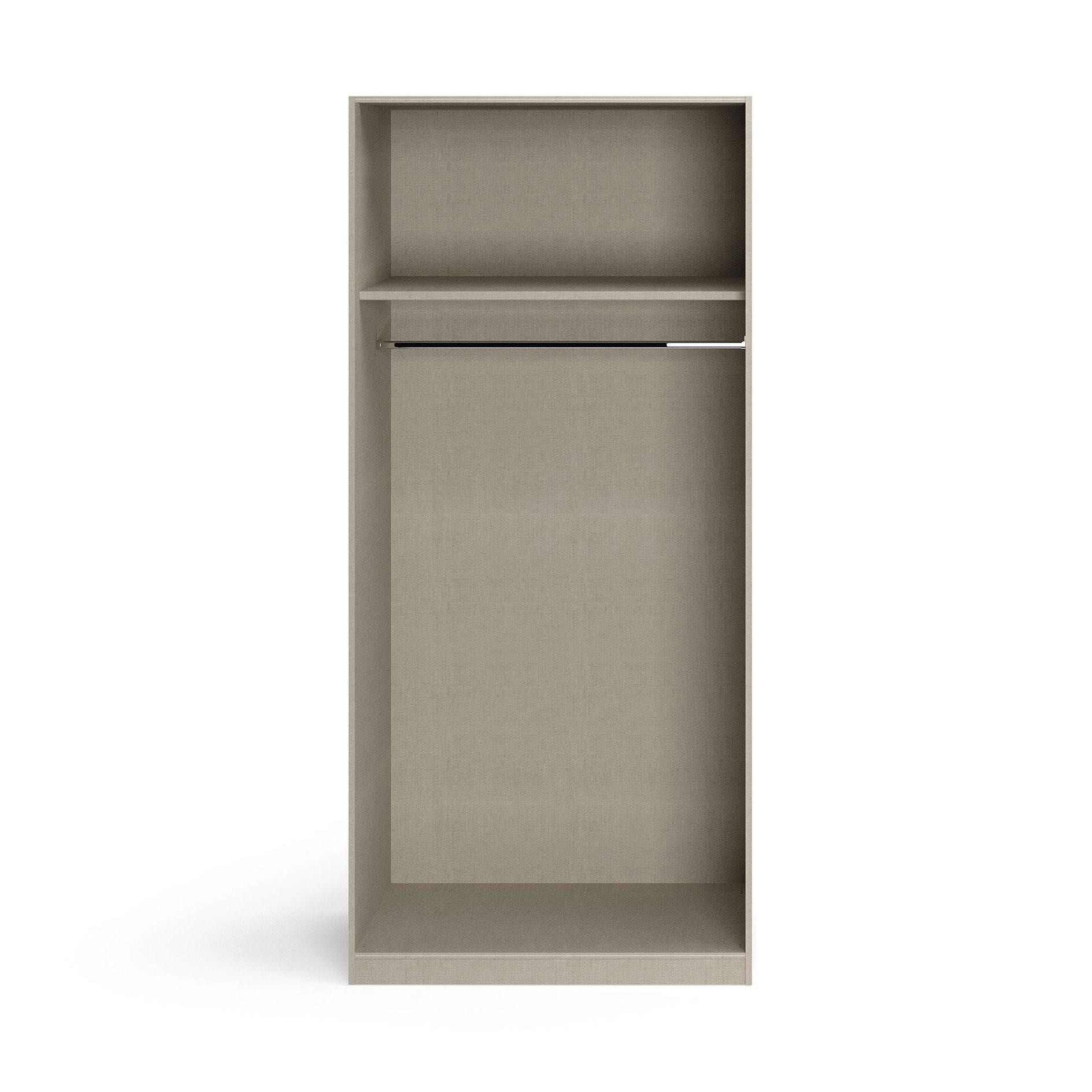 Drehtürenschrank - alpinweiß - seidengrau - 2-türig - 91x210 cm