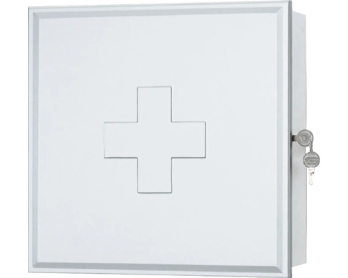 Sieper medicijnkastje, wit/zilver, 39x39 cm