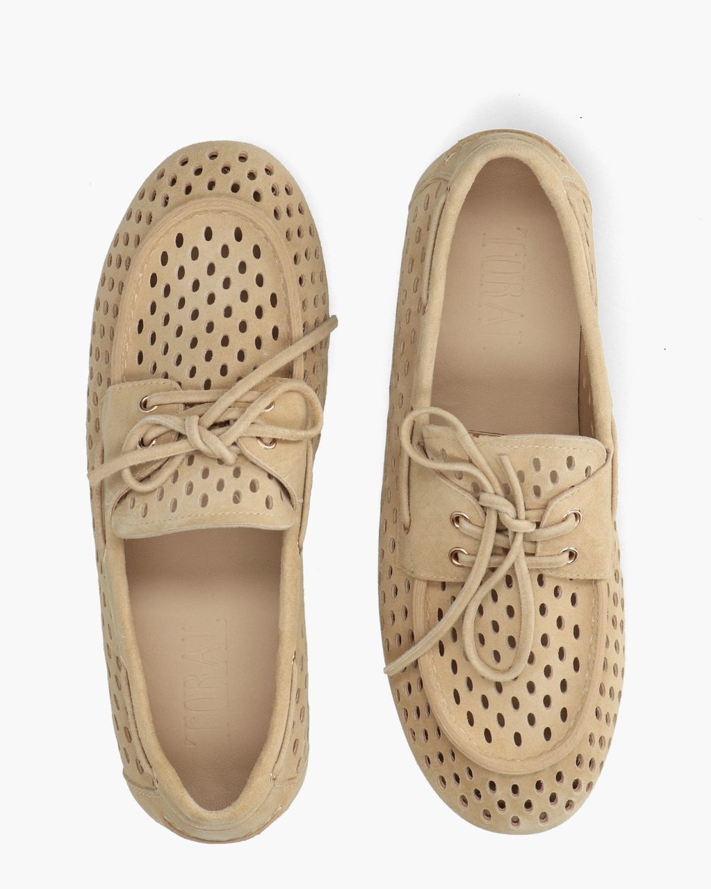 Toral Karmel Beige Dames Veterschoenen