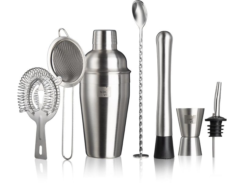 Vacuvin Drink Mixer Set Cocktail Set 7-teilig 550 l, Silber Cocktail Set
