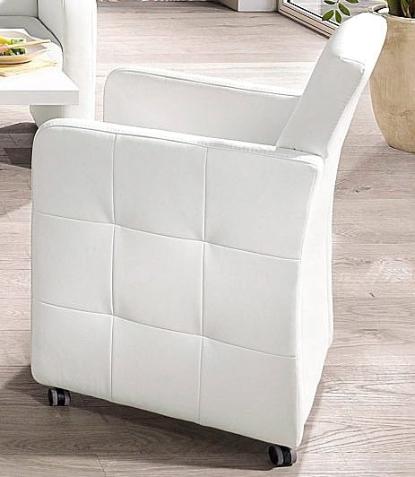exxpo - sofa fashion Esszimmersessel »Barista, Loungesessel auf Rollen mit hoher Bodenfreiheit« Barista Clubsessel auf Rollen mit schmalen Armlehnen, modernes Design