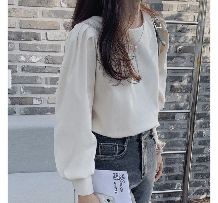 JOWI - Effen blouse met lange mouwen