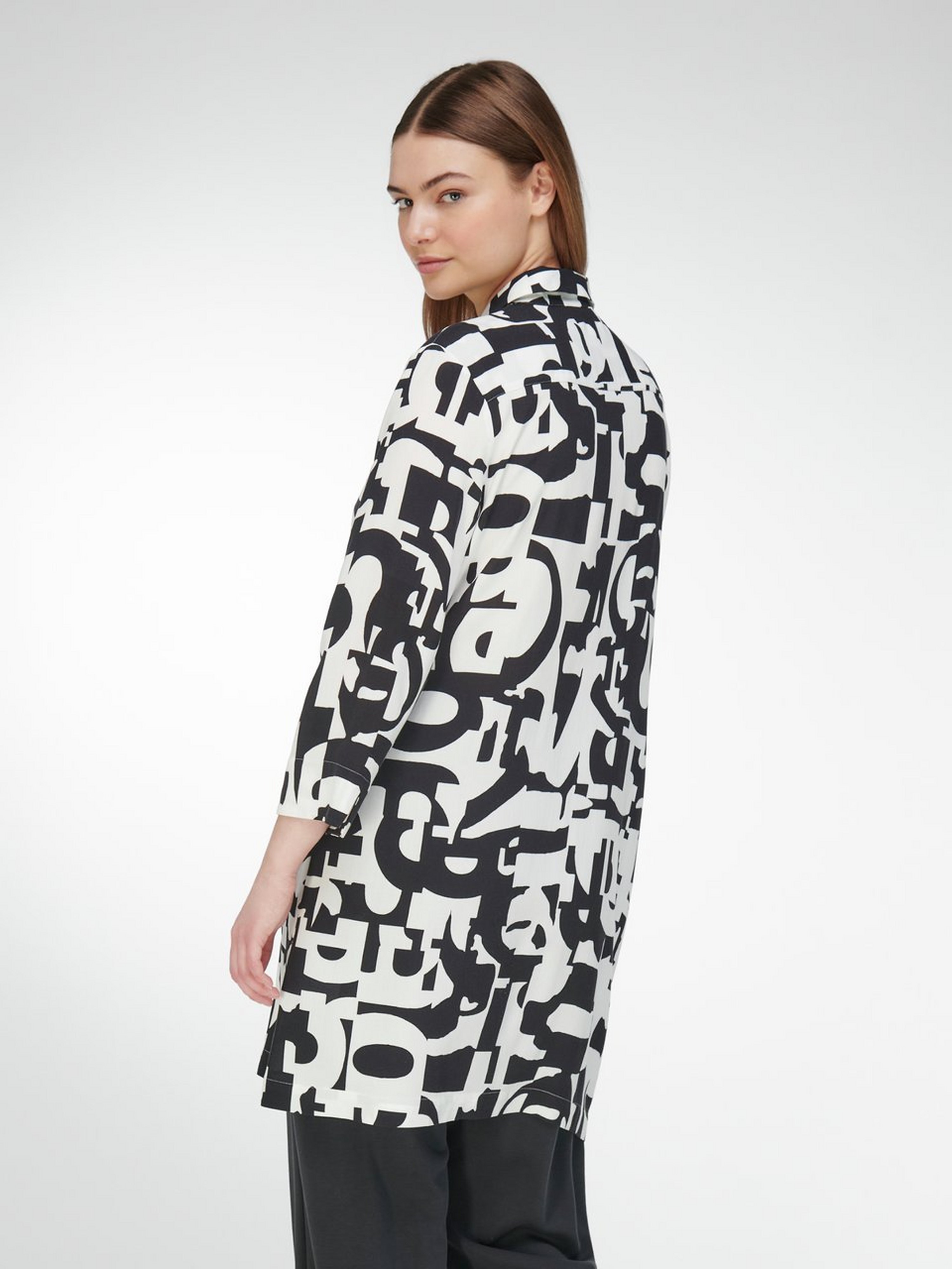 Long-Bluse mit 3/4-Arm