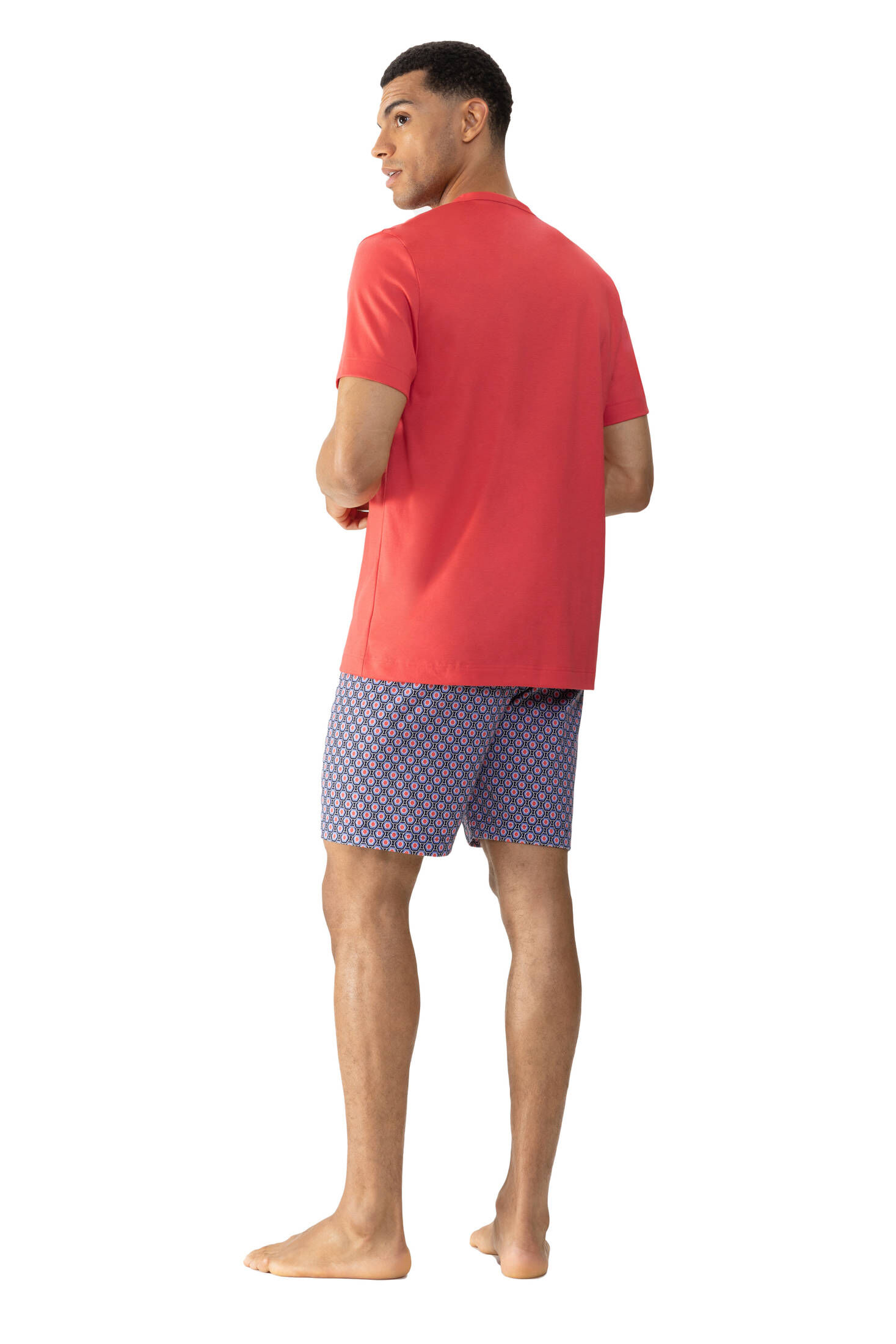mey| Herren Schlafanzug Serie Red Geo
