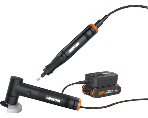 WORX MakerX - Dubbele set WX990 bestaande uit accu haakse slijper WX741L, multitool WX739.9 incl. HubX accuadapter WA7161 20V en accu (2.0Ah)