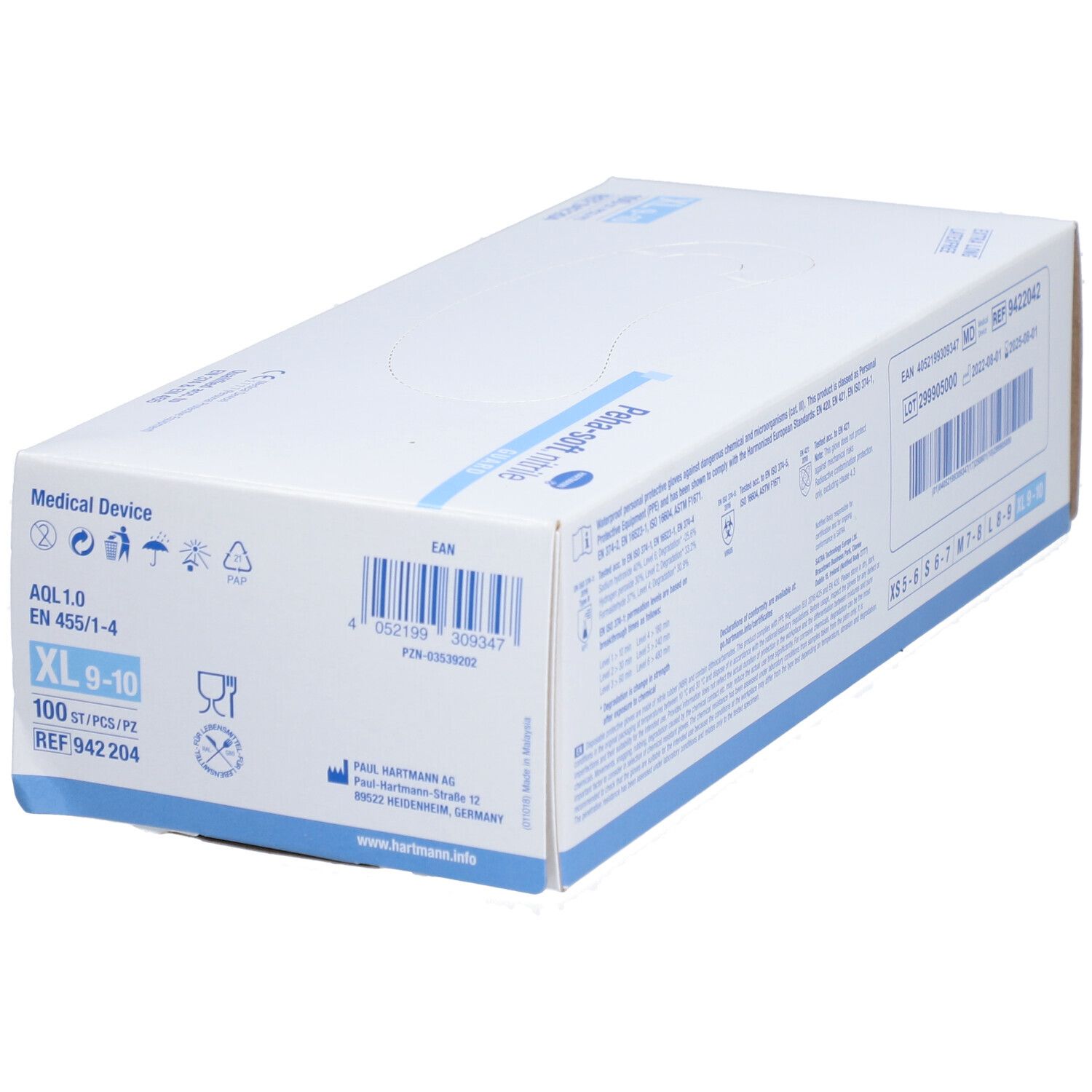 PEHA-SOFT nitrile guard unsterile puderfreie Untersuchungshandschuhe XL