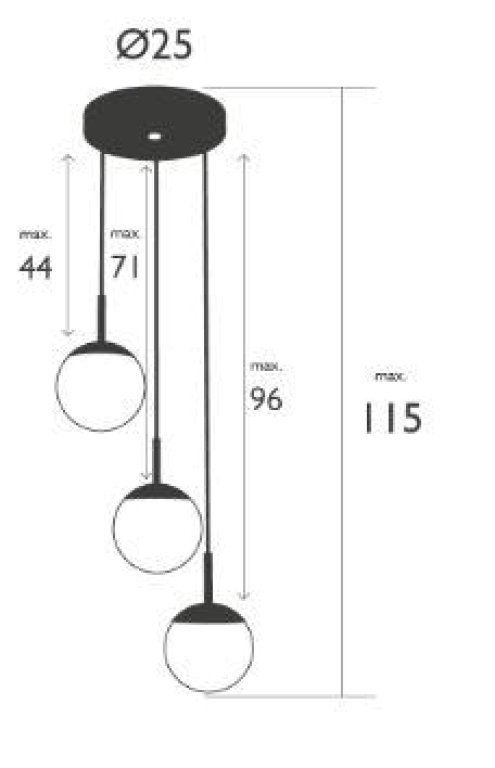 Fermob MOOON! cluster 3 hanglamp LED Ø15 cactus