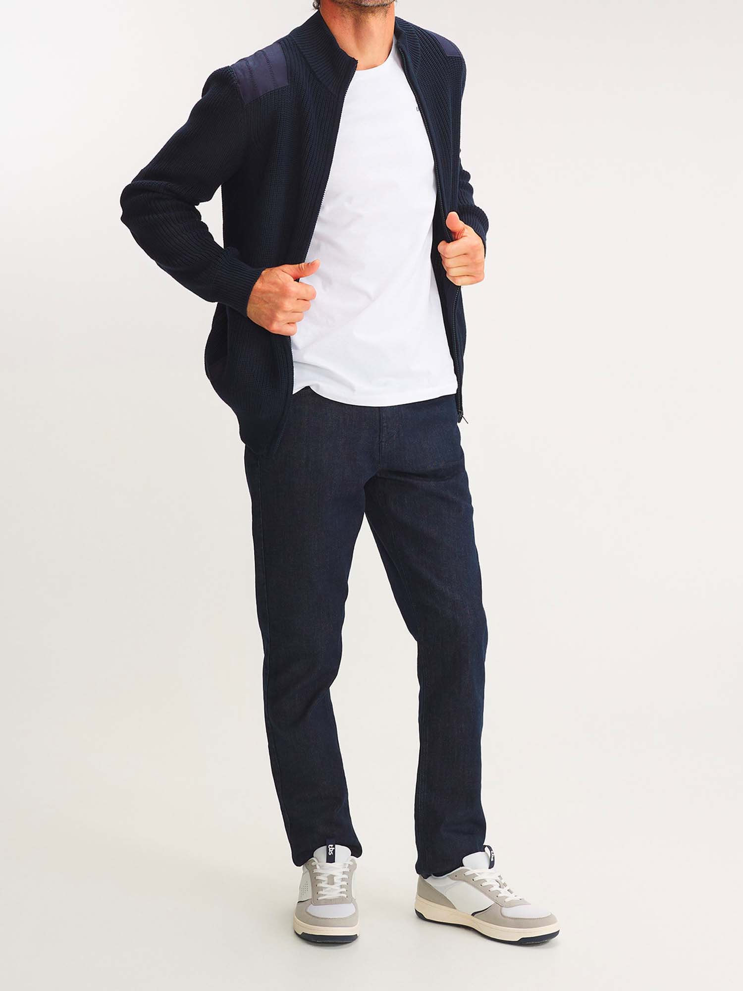 Gilet Homme Zippée Maille Marine