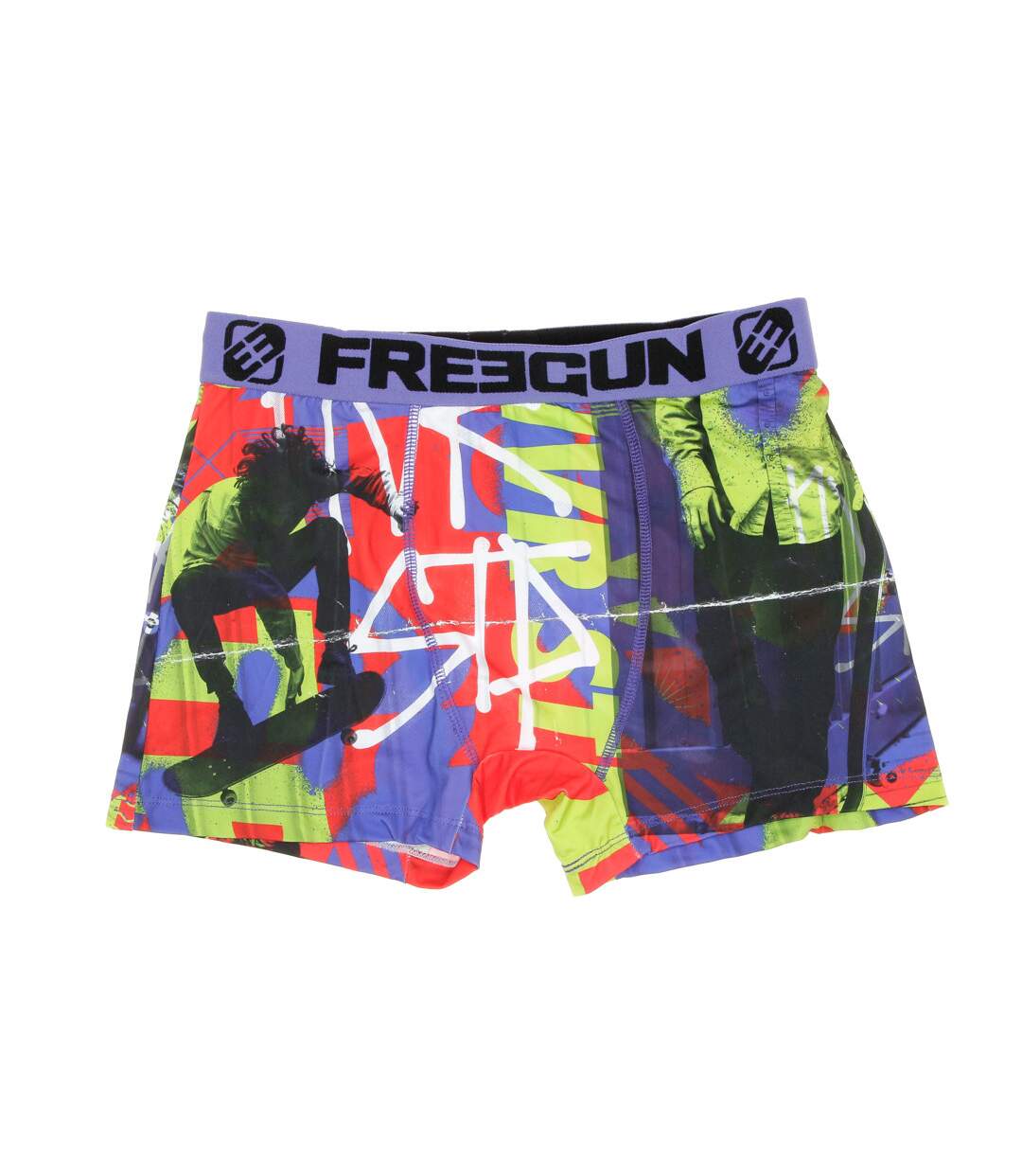 Boxer Violet/Vert Homme Freegun Skate