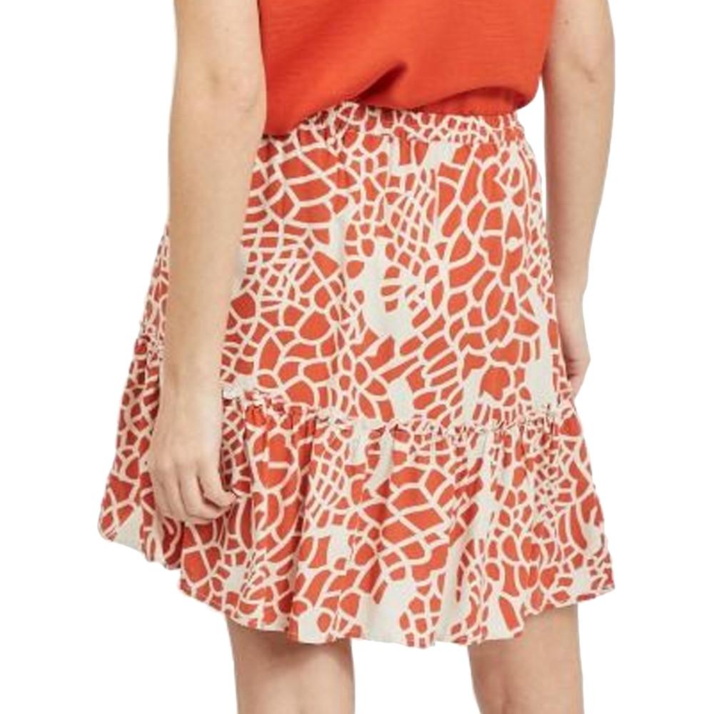 Vila Jupe Beige/Orange Femme Vila Vilise Rw