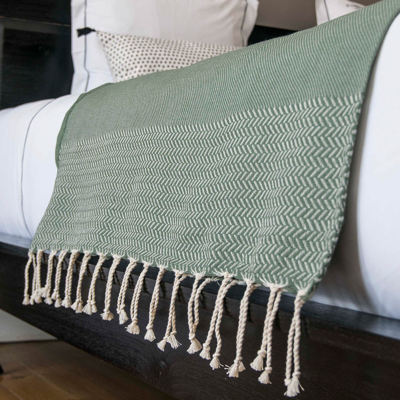 Febronie Plaid Oslo Jacquard vert kaki