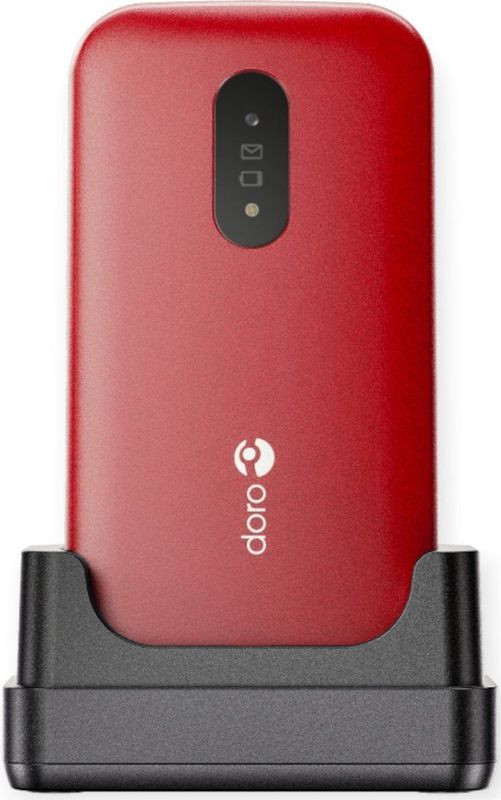 Doro 2820 Eenvoudige Senioren Klaptelefoon 4G Rood/Wit