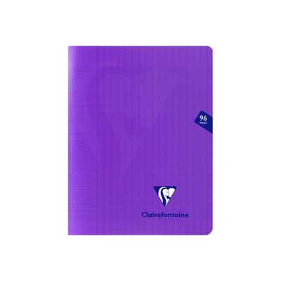 Clairefontaine Mimesys - Cahier polypro 17 x 22 cm - 96 pages - grands carreaux (Seyes) - violet