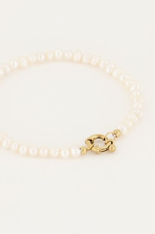Parel kralen armband met slotje