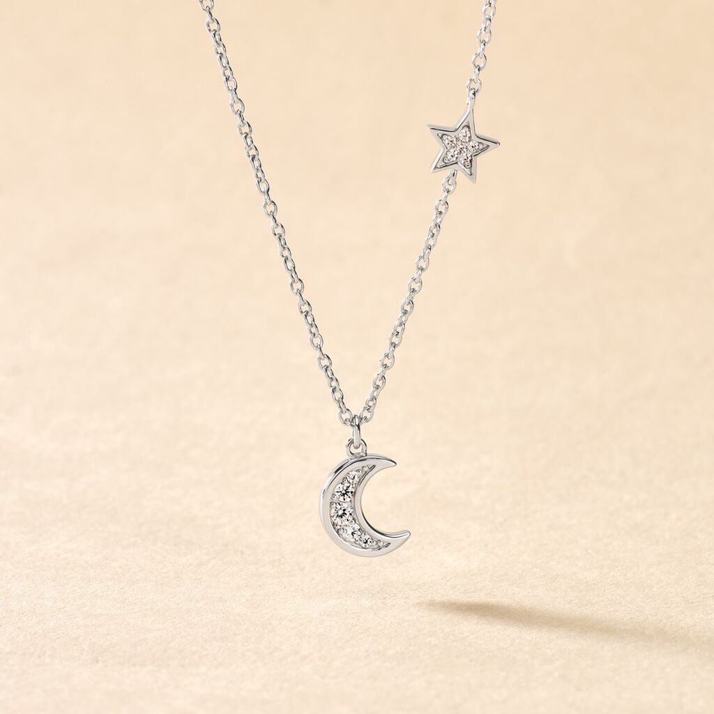 Collier Theoline Argent Blanc Oxyde De Zirconium